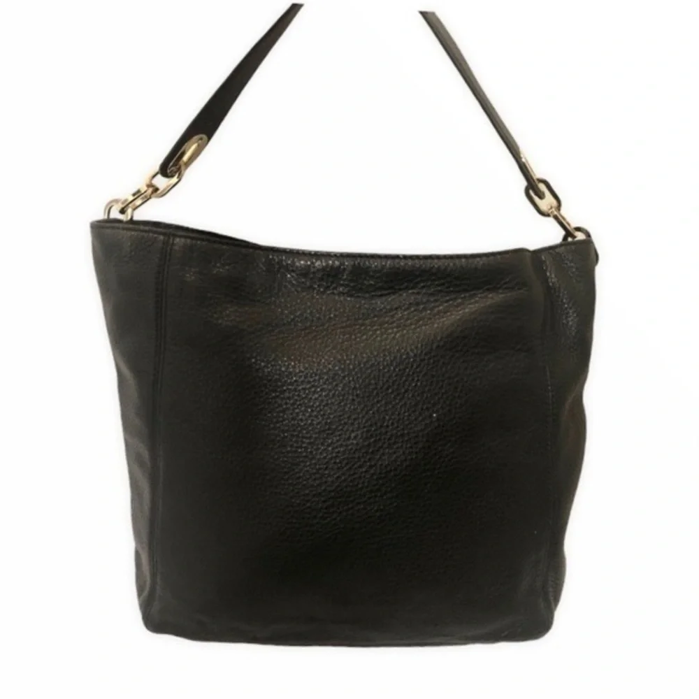 Michael kors black pebbled leather hobo bag